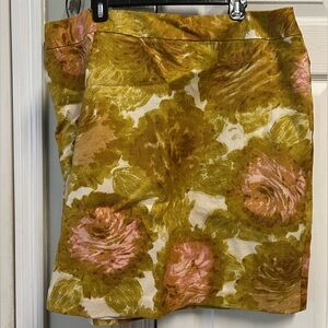 NWT Talbots Gold Floral Pencil Skirt Sz 22W Plus Petite FALL Yellow $109